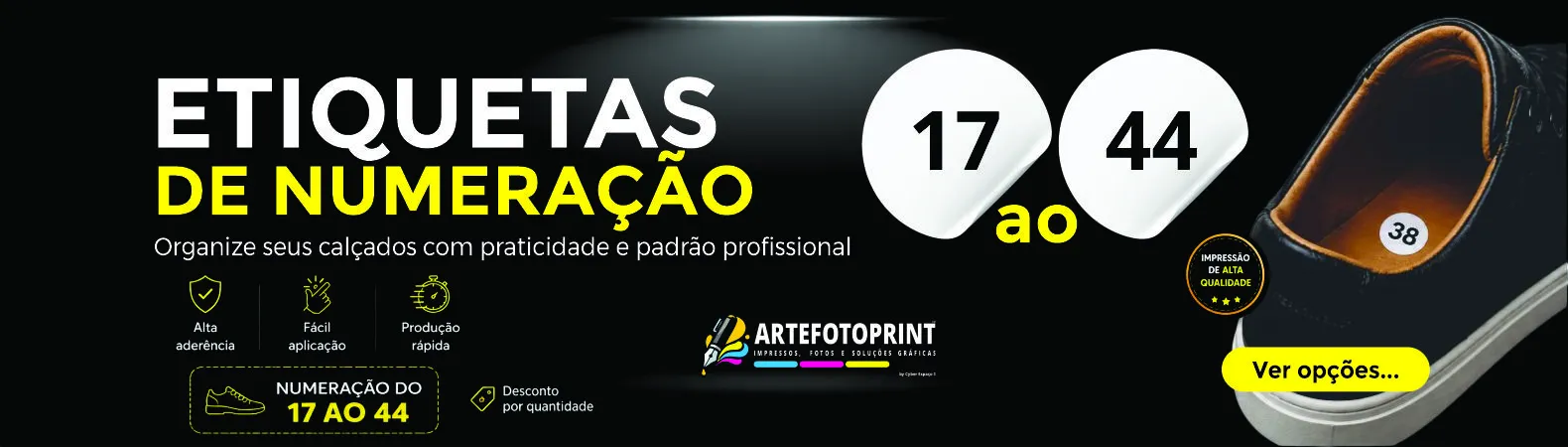 Etiquetas de Tamanho para Calçados Numeração Simples