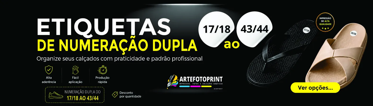 Etiquetas de Tamanho para Calçados Numeração Dupla