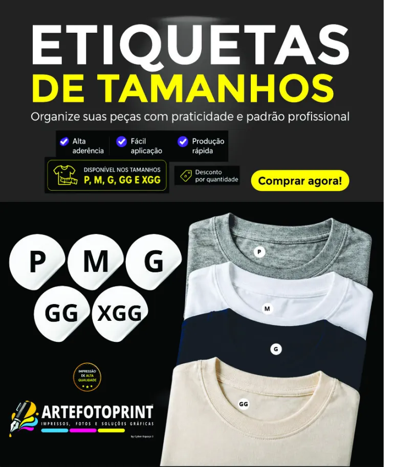 Etiquetas de Tamanho para Confecções