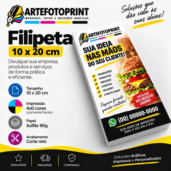 Filipetas Sulfite 90g 4x0 cor