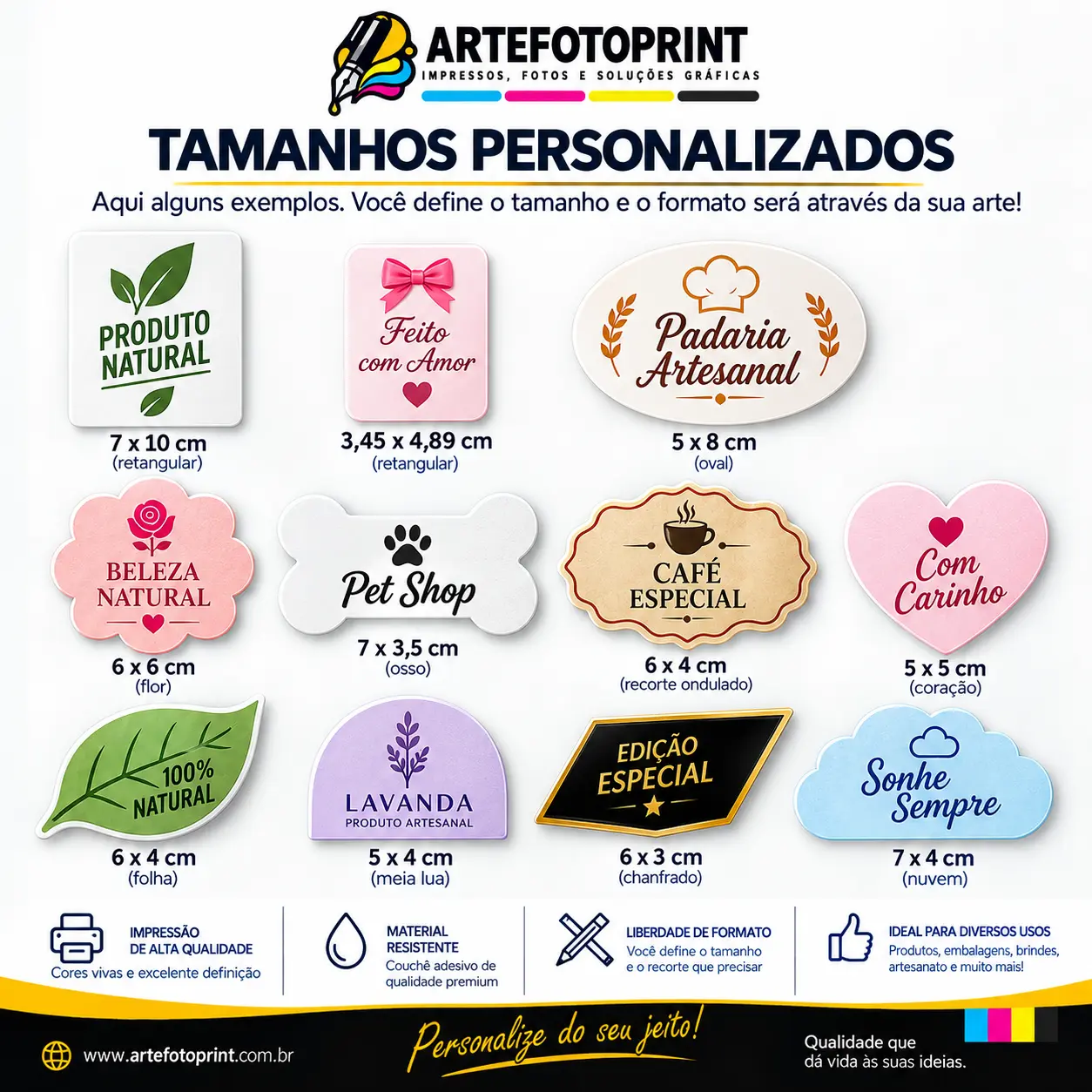 Etiqueta Adesiva Tamanho Personalizado