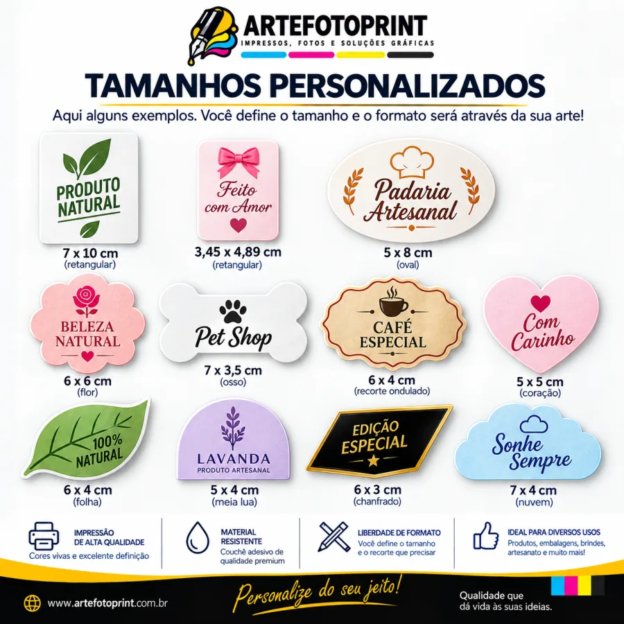 Etiqueta Adesiva Tamanho Personalizado