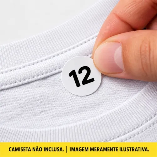 Etiqueta Adesiva de Tamanho Juvenil 12