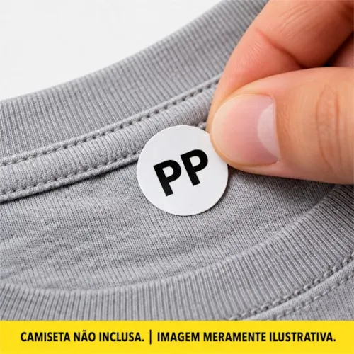 Etiqueta Adesiva de Tamanho Adulto PP