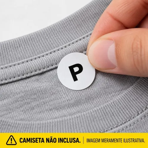 Etiqueta Adesiva de Tamanho Adulto P
