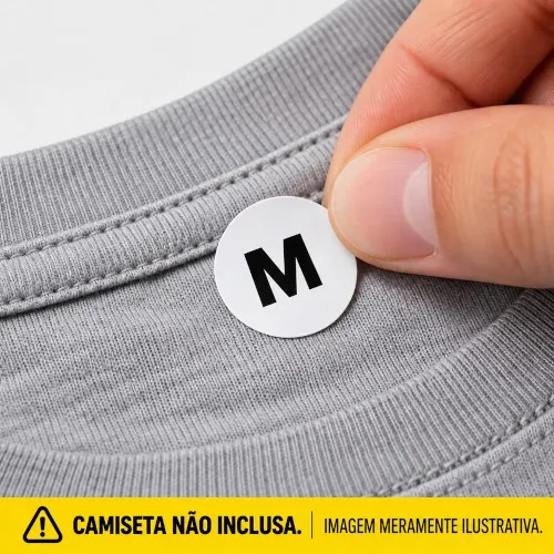 Etiqueta Adesiva de Tamanho Adulto M