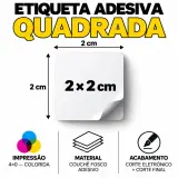 Etiqueta Adesiva Quadrada Personalizada 2 × 2 cm 1