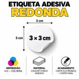 Etiqueta Adesiva Redonda Personalizada 3 × 3 cm 1